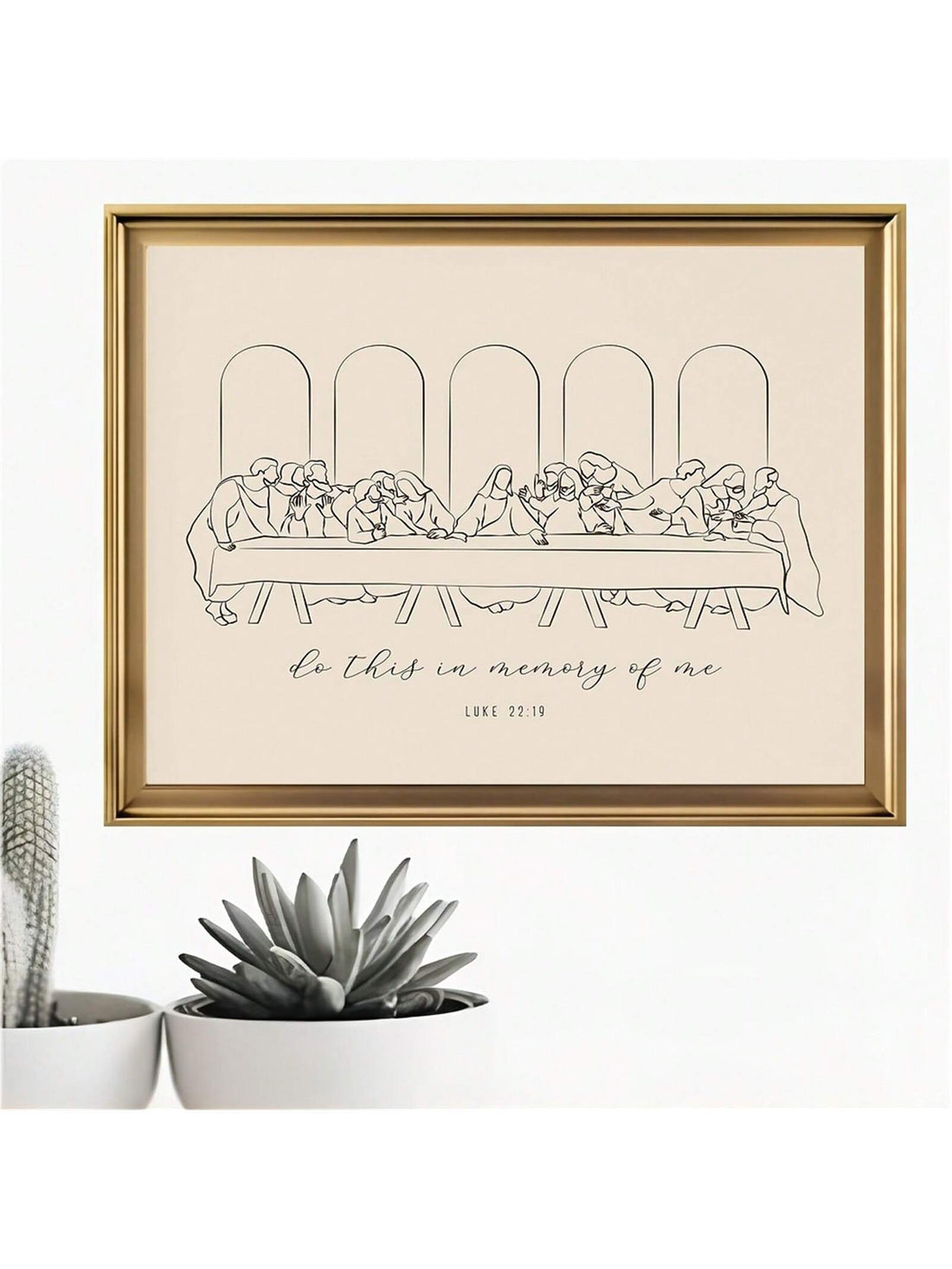 This unframed Christian Last Supper line art canvas offers a minimalist yet meaningful addition to your living room, bedroom, or office. Its clean lines capture the essence of this iconic scene, providing a subtle yet powerful visual statement. Designed for easy framing, it allows you to customize the presentation to suit your space and style, enhancing your environment with a timeless spiritual touch.