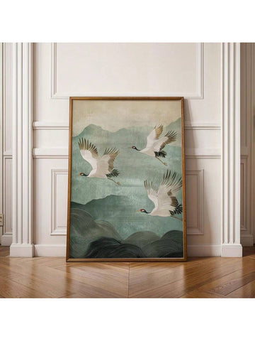 Elevate your living space with this unframed Flying Crane Zen Wall Art Poster. Embracing minimalist Japandi design, the canvas print features serene crane imagery that brings tranquility and balance to modern interiors. Its clean lines and subtle aesthetic complement contemporary décor, fostering a calming atmosphere that enhances any room. Ideal for those seeking sophisticated simplicity combined with cultural elegance.