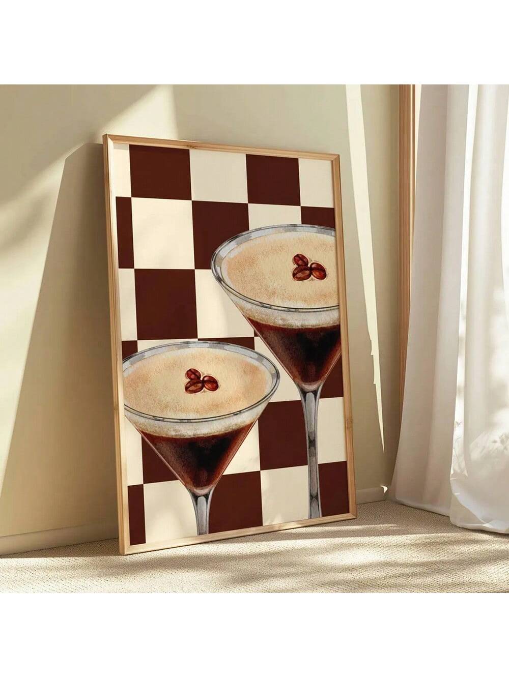 Bring a touch of vintage sophistication to your kitchen or living area with this unframed Retro Espresso Martini Canvas Art. Its classic design complements modern décor, creating a stylish focal point that enhances your space's ambiance. Crafted for easy installation, this piece adds a cultured, timeless vibe without the bulk of framing. Ideal for enthusiasts of classic cocktails and retro aesthetics alike.