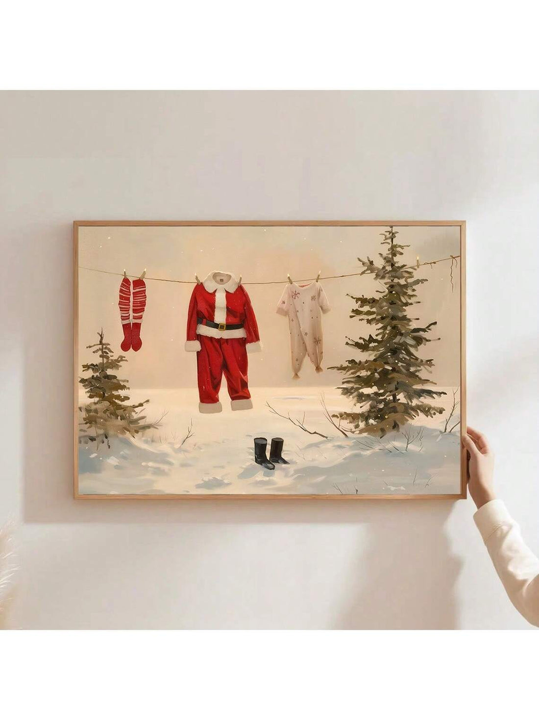 Bring understated elegance to your holiday décor with this minimalist Santa Claus poster. Featuring clean lines and a refined aesthetic, this unframed wall art complements rustic interiors while maintaining contemporary sophistication. The design captures the essence of Christmas without overwhelming visual clutter, making it ideal for creating a curated, gallery-like atmosphere in living rooms, bedrooms, or entryways. Perfect for those who appreciate subtle seasonal touches that blend seamlessly with exist