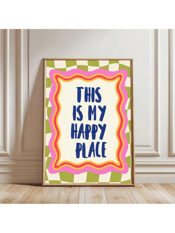 Elevate your living space with this unframed "This Is My Happy Place" wall art poster. Featuring minimalist typography, this canvas print adds a modern and serene touch to any room. Its clean design complements contemporary decor, creating a calming atmosphere that reflects your personal sanctuary. Perfect for those seeking subtle yet meaningful home decoration.