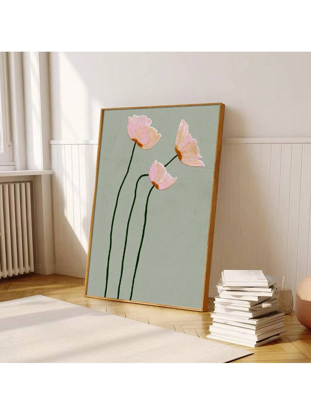 Elevate your rustic home decor with this unframed vintage poppies floral wall art, expertly crafted in a minimalist Japandi style. The canvas print combines subtle elegance with natural simplicity, making it a refined choice for those seeking a harmonious blend of Japanese and Scandinavian aesthetics. Its timeless floral design adds a serene touch to any space, enhancing ambiance without overwhelming. Ideal for creating a calm, balanced environment, this piece complements a variety of interior styles with u