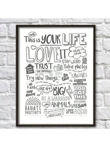 Elevate your living space with this unique "This Is Your Life" canvas print, designed without a frame for a sleek, modern look. Its minimalist style complements contemporary décor, making it a versatile piece for any room. Crafted with high-quality materials, this wall art offers lasting vibrancy and texture, enhancing your home environment with meaningful inspiration. Perfect for those seeking a refined yet impactful statement piece.