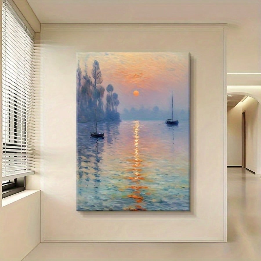 Transform your living room into a luxurious space with our Van Gogh Sunrise Canvas Poster. The exquisite unframed modern art adds a touch of elegance to any room. Made from top-quality materials, it's the perfect addition to your home decor. Elevate your space with this stunning masterpiece.