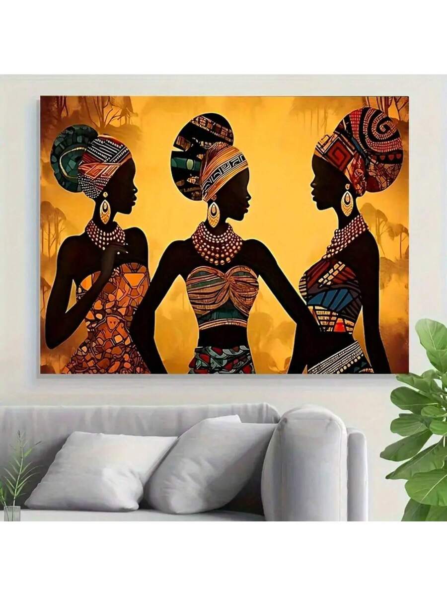 Celebrate African artistry with this stunning 2D flat wall art featuring vibrant depictions of African women. The piece showcases bold, multicolor tribal patterns rendered in a contemporary flat design style that brings cultural elegance to any space.