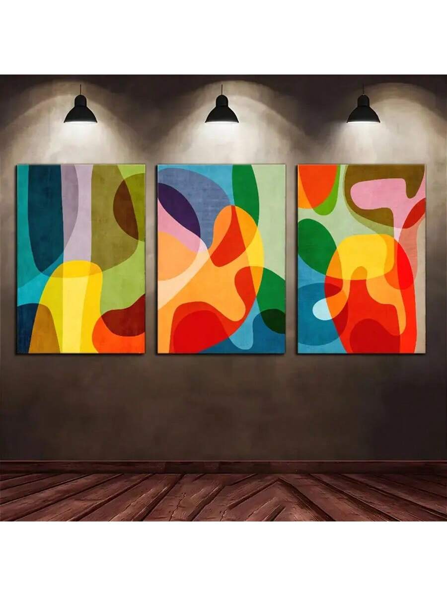 Elevate your living space with this vibrant 3-piece unframed canvas wall art set, designed to bring a stylish and contemporary touch to both home and dorm décor. Each piece features bold colors and dynamic designs that create a cohesive visual impact. The unframed format allows for flexible display options, making it easy to customize your arrangement to suit your space. Perfect for adding personality and energy to any room, this set combines artistic flair with versatile styling.