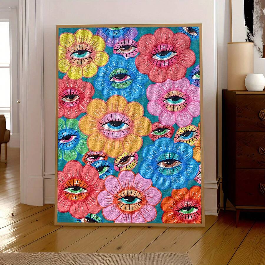 Transform your space with this stunning abstract floral canvas art featuring vibrant retro flower patterns. Perfect for modern home décor, this versatile piece works beautifully in dining rooms, bedrooms, or living areas. Choose between framed or unframed options to match your style. The waterproof canvas ensures durability and longevity, while the removable design makes it easy to update your walls without commitment. Ready to hang and instantly elevate any room with contemporary botanical elegance.
