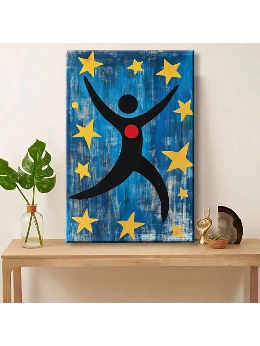 Elevate your space with this Vibrant Abstract Human Star Canvas Art, featuring a bold black silhouette that commands attention. Perfect for stylish living rooms and dorms, this piece adds a modern, dynamic touch to any wall. Crafted to inspire and energize, it seamlessly blends contemporary design with artistic expression, making it an ideal focal point for sophisticated interiors.