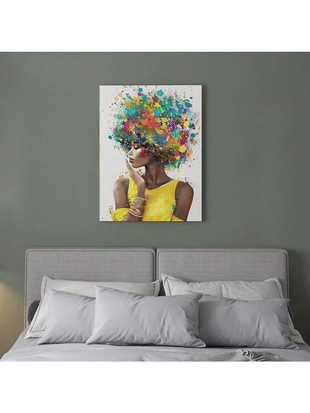 This stunning canvas wall art features a vibrant African American woman, adding a touch of culture and diversity to your home decor. Expertly crafted, this piece is perfect for any room and offers a unique, artistic design. A must-have for any art lover or interior design enthusiast.