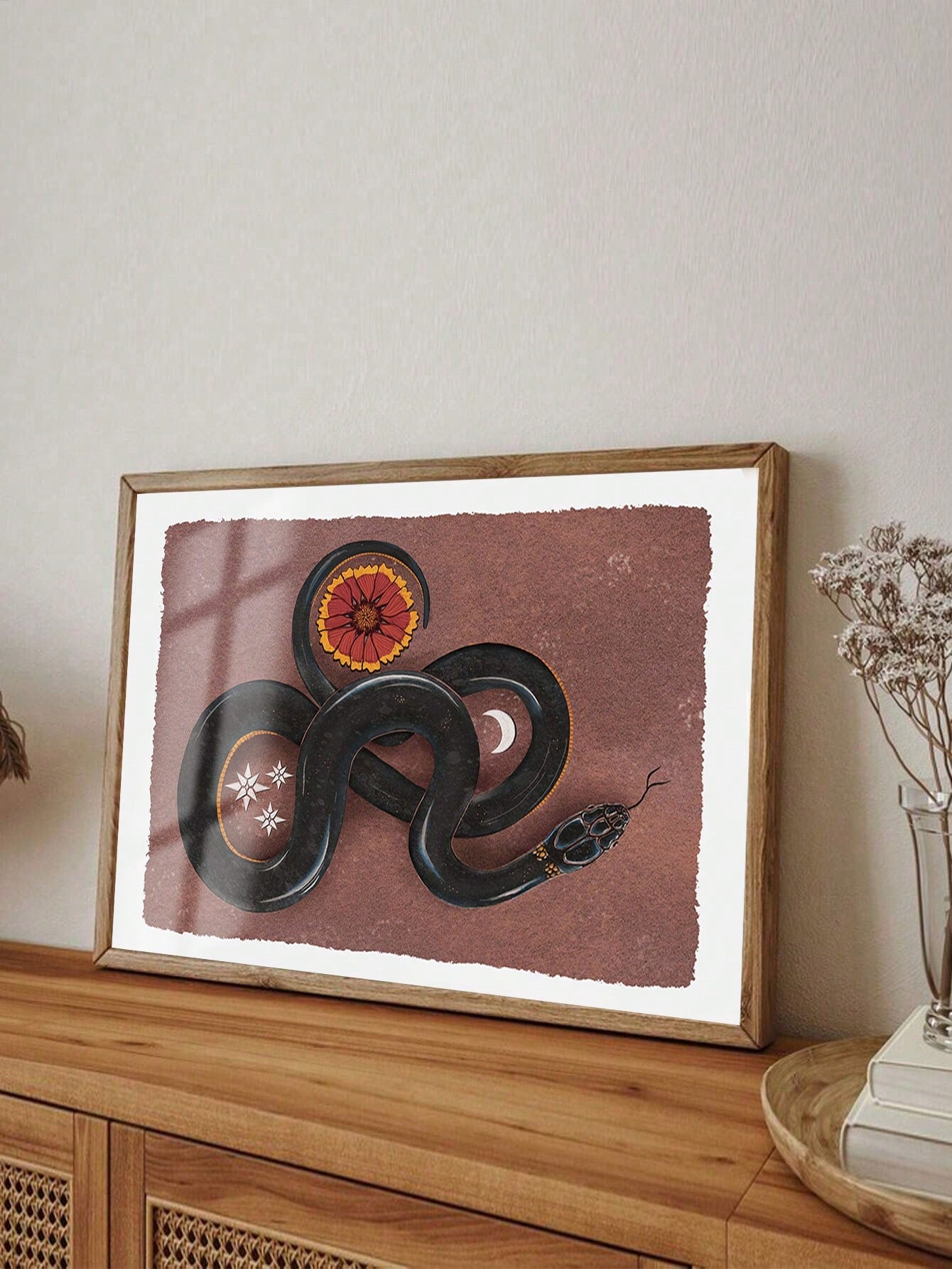 Add a dynamic touch to your space with this Vibrant Animal Art Canvas Print, featuring colorful folk art depictions of snakes and birds. Perfect for living rooms, bedrooms, or offices, this artwork brings a lively yet sophisticated aesthetic that complements diverse decor styles. Crafted to enhance any wall, it offers a unique blend of nature-inspired imagery and bold colors, creating an engaging focal point that elevates your environment with artistic flair.