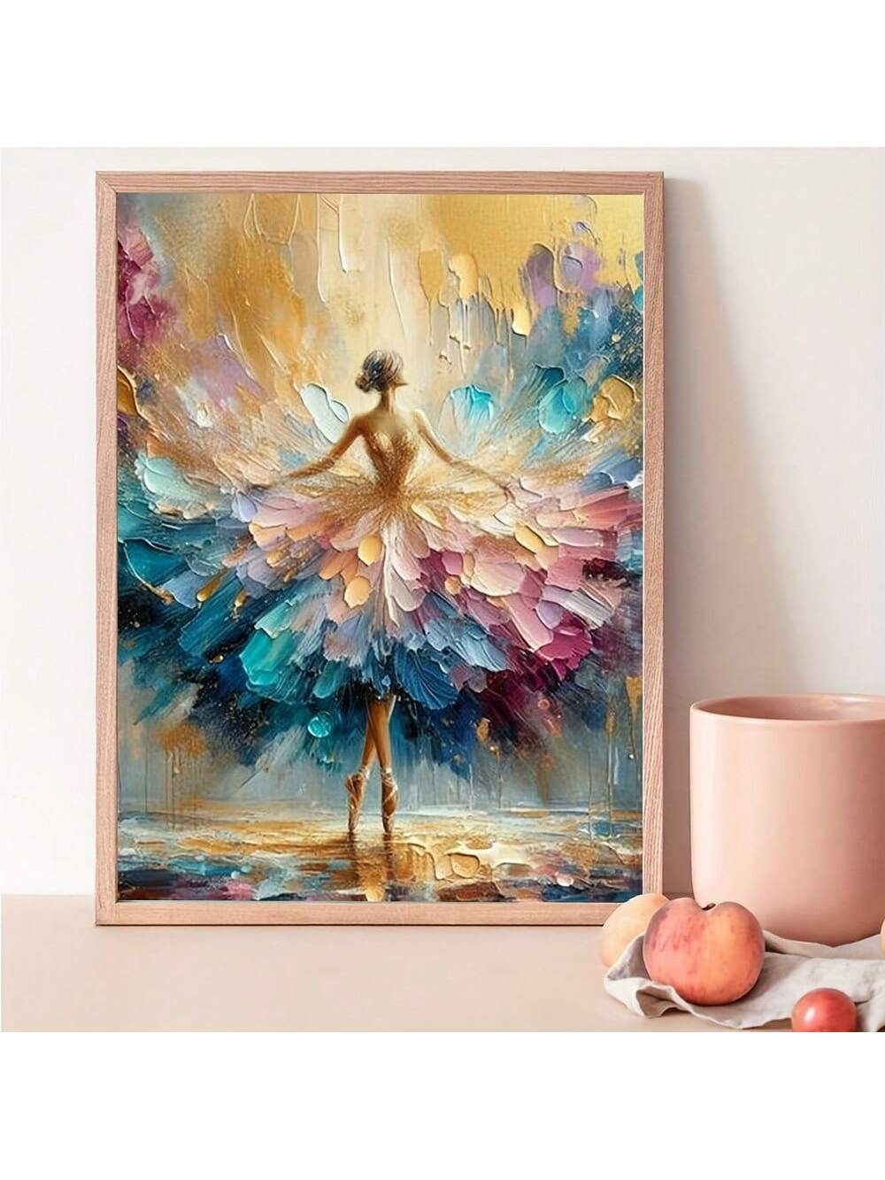 Elevate your home decor with this stunning Vibrant Ballet Dancer Canvas Art. Crafted with high-quality, unframed oil paint, this piece captures the grace and beauty of a ballet dancer in vibrant colors. Perfect for adding an elegant touch to any room. Bring out the art lover in you with this striking piece.