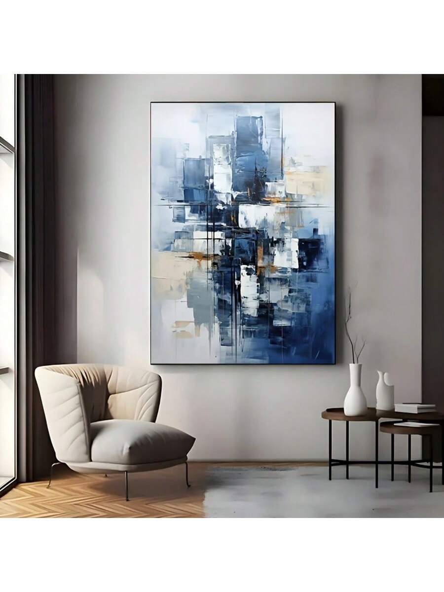 This Vibrant Blue &amp; Orange Abstract Canvas Art Print features an elegant floral design that adds a sophisticated touch to any home, office, or dorm. Crafted with attention to detail, it delivers lasting color and texture, enhancing your space with contemporary style and refined artistry. Ideal for those seeking a bold yet tasteful statement piece.