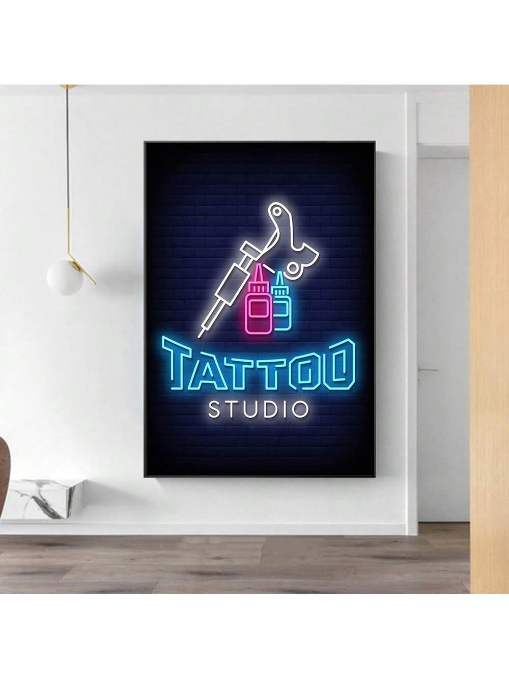 Elevate your tattoo studio or personal space with this vibrant blue and pink neon sign canvas art. Designed for tattoo artists and enthusiasts, it adds a modern, eye-catching touch that enhances any environment. Crafted with vivid colors and sharp detail, this piece brings energy and style, making it an ideal decor choice to showcase your passion for tattoo culture.