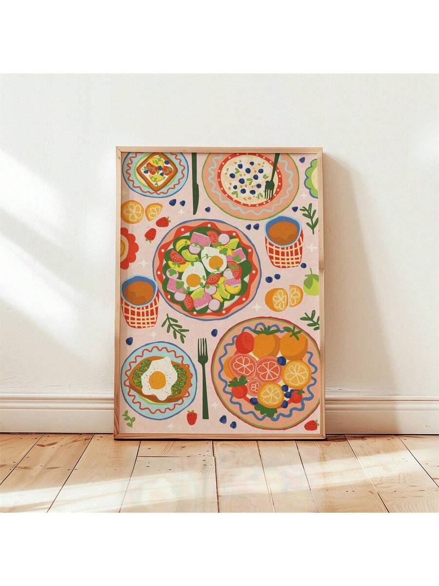 Bring vibrant energy to your dining room with this stunning brunch-inspired art print. Featuring bold, multicolor designs on premium canvas, this piece celebrates the joy of breakfast gatherings with artistic flair. Available in multiple formats—framed, unframed, or ready to hang—it adapts to your space and style. The waterproof, removable design makes it perfect for renters and those who love to refresh their decor. Whether you're a food lover or seeking inspiring home art, this colorful poster transforms 