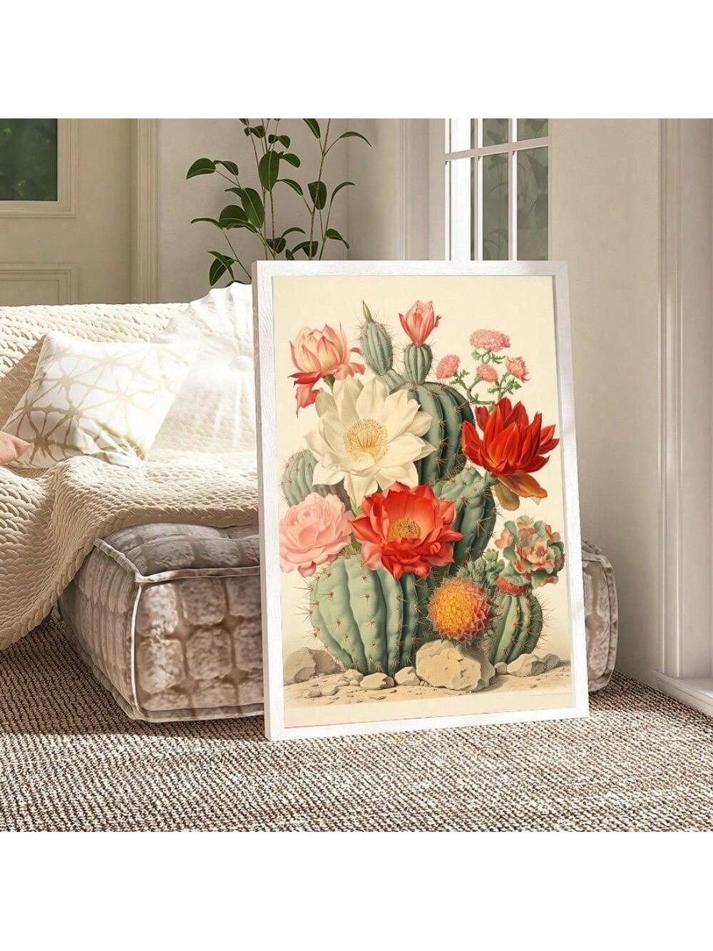 Elevate your interior with this Vibrant Cactus Flowers Wall Art, a botanical canvas print that adds natural beauty and color to any space. Expertly crafted, it captures the unique charm of blooming cactus flowers, making it an ideal focal point for modern and eclectic decor alike. Durable and vivid, this art piece enhances your home’s ambiance with a touch of desert elegance and sophistication.