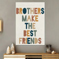 Celebrate the special bond between siblings with this vibrant canvas wall art featuring the heartwarming message 