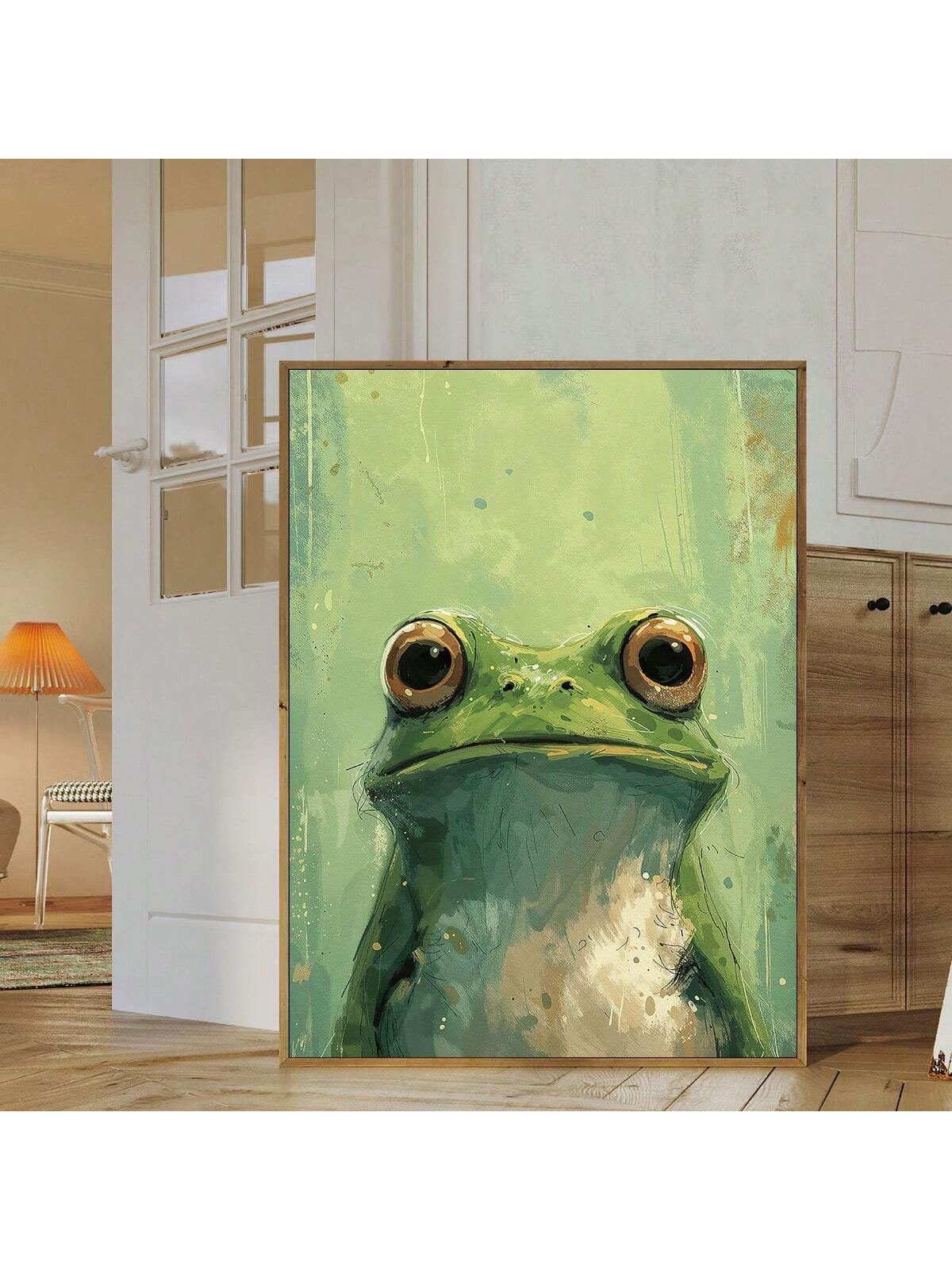 Transform your space with this striking Green Frog Canvas Art Print. The vibrant design adds a sophisticated yet playful element to living rooms, bedrooms, or offices. Available with optional framing to suit your aesthetic preferences, this high-quality canvas print delivers visual impact while complementing various interior styles. A distinctive piece that balances artistic expression with natural charm.