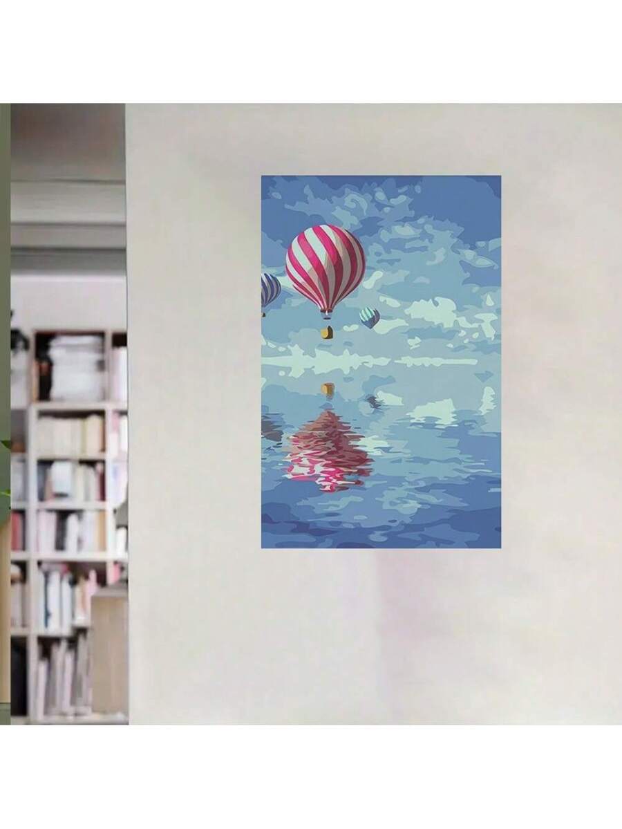 Add a pop of color and whimsy to your home, office, or cafe decor with this vibrant hot air balloon wall art. The serene blue sky and stylish design make it a perfect gift for any occasion. Elevate any space with this unique and eye-catching poster.