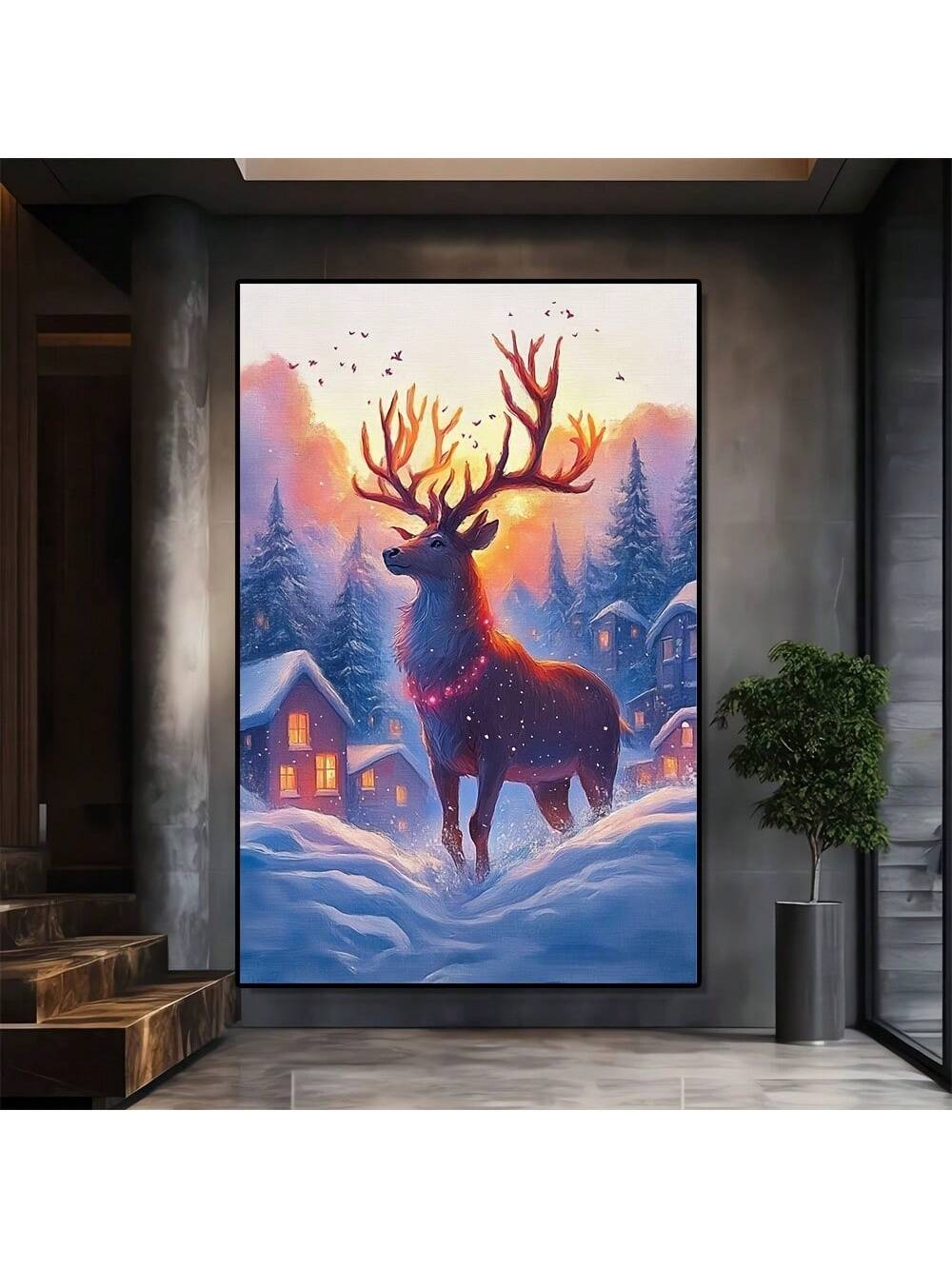 Elevate your decor with this vibrant large unframed abstract wall art. Perfect for any room, this piece adds a bold splash of color and a touch of sophistication. Transform your bedroom, bathroom, or office with this eye-catching addition. Available in multiple sizes to fit your space.