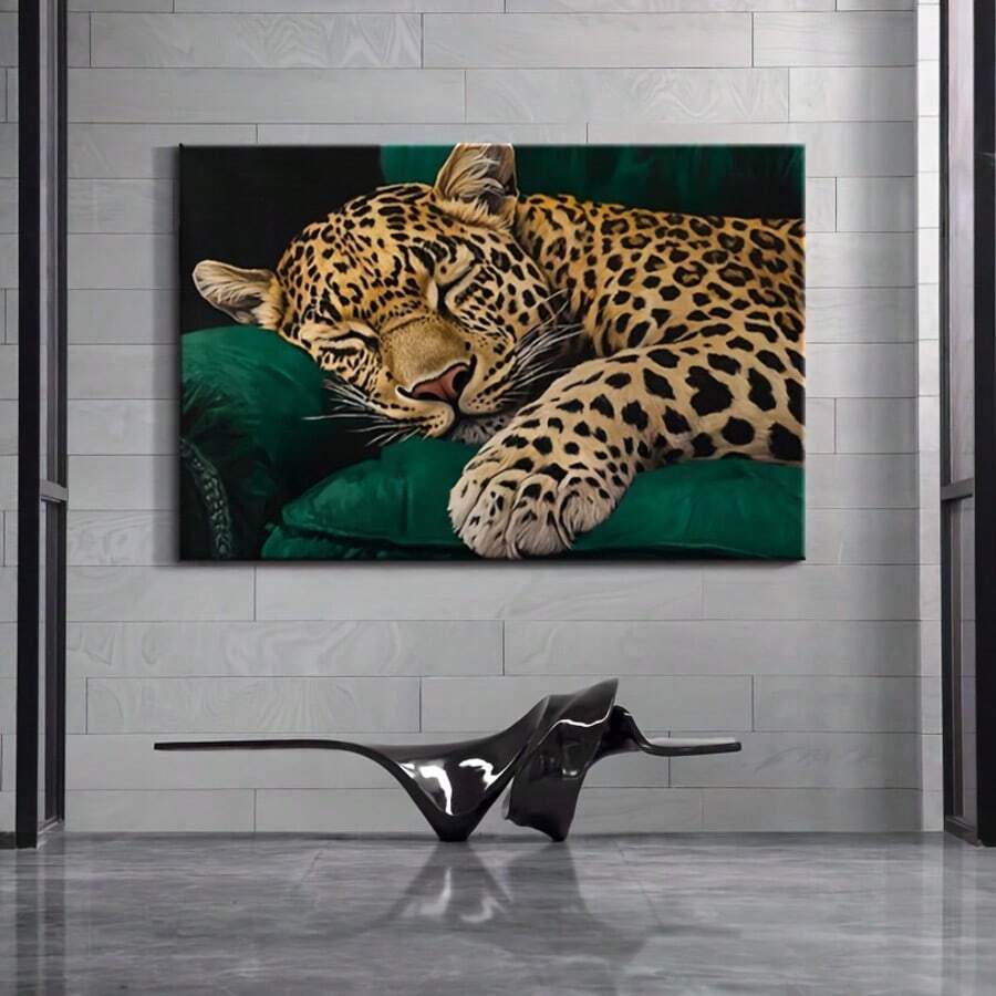 The Vibrant Leopard Portrait Realistic Animal Canvas Poster showcases the striking beauty of one of nature's most majestic predators through lifelike details, bold colors, and expressive artistry. Realistic textures, captivating eyes, and rich tones create a dramatic focal point that celebrates the elegance and strength of wildlife while complementing both modern and rustic interiors.