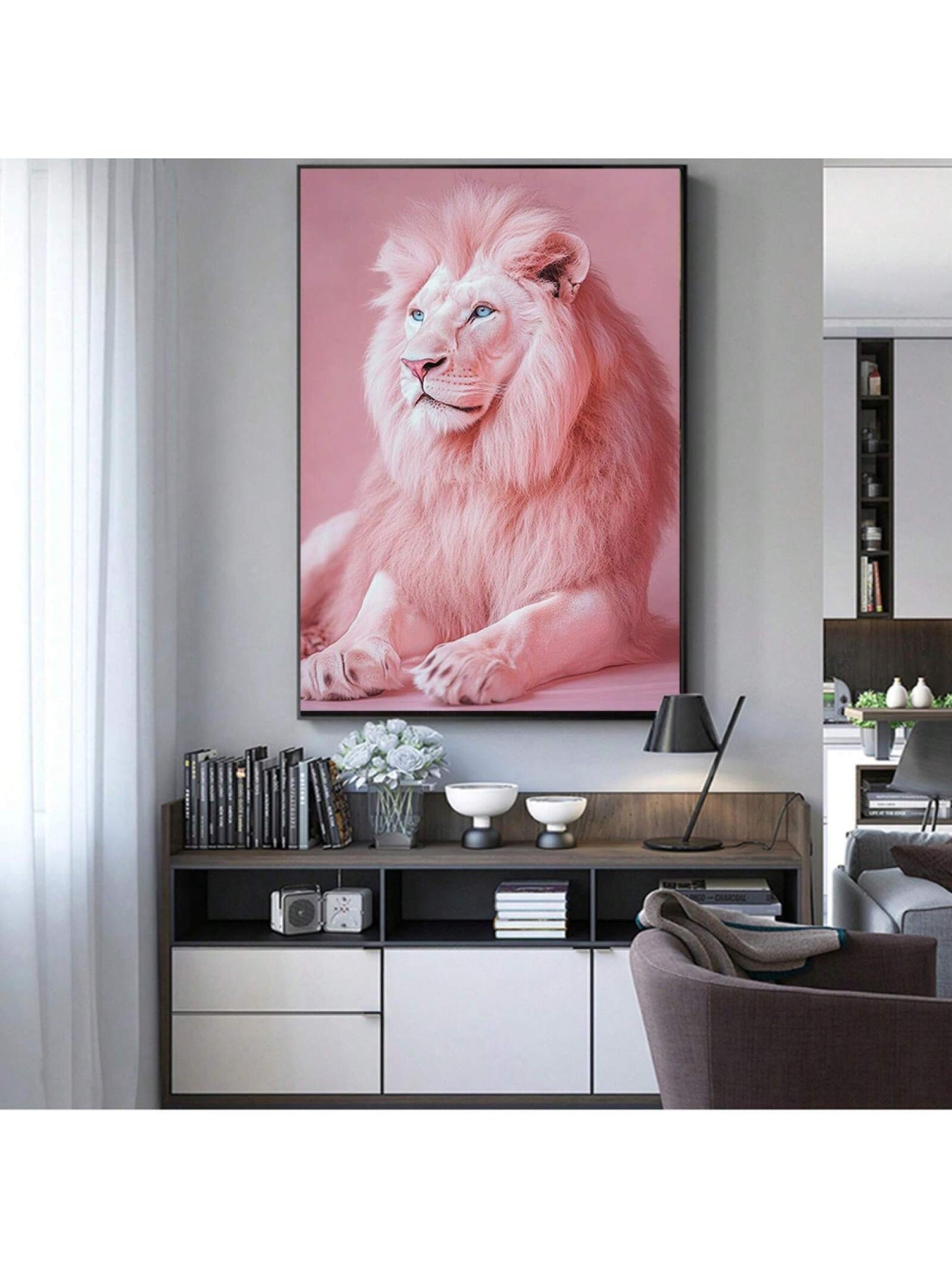Transform your living space with our Vibrant Lion Canvas Wall Art. This funky aesthetic print is perfect for adding a pop of color to your home or dorm decor. Crafted with high-quality canvas, our wall art is a statement piece that will bring life to any room.