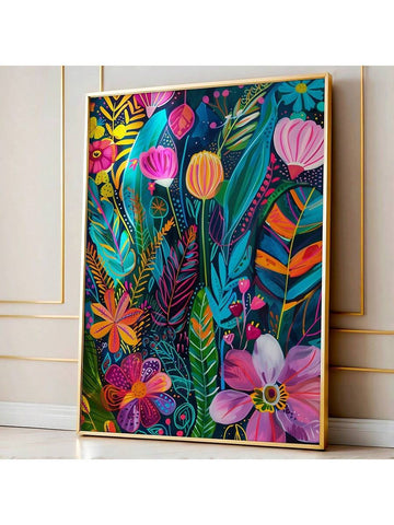 Transform your living space with this striking floral wall art that celebrates bold color and expressive design. Featuring vibrant tropical botanicals rendered in rich acrylics, this canvas piece brings dynamic energy to any room.