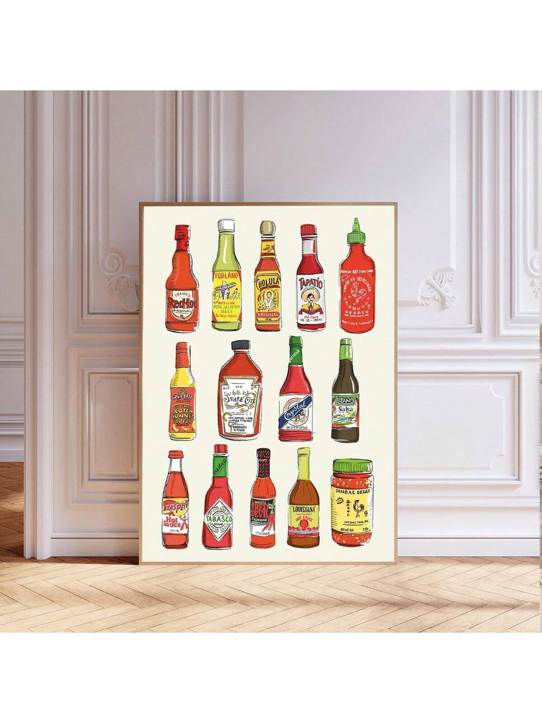 Add a bold splash of flavor to your kitchen with this Vibrant Mexican Hot Sauce Canvas Wall Art. Expertly crafted for food enthusiasts, this piece combines vivid colors and dynamic design to celebrate the zest of Mexican cuisine. Lightweight and easy to hang, it effortlessly enhances your cooking space with a touch of cultural flair and culinary passion.