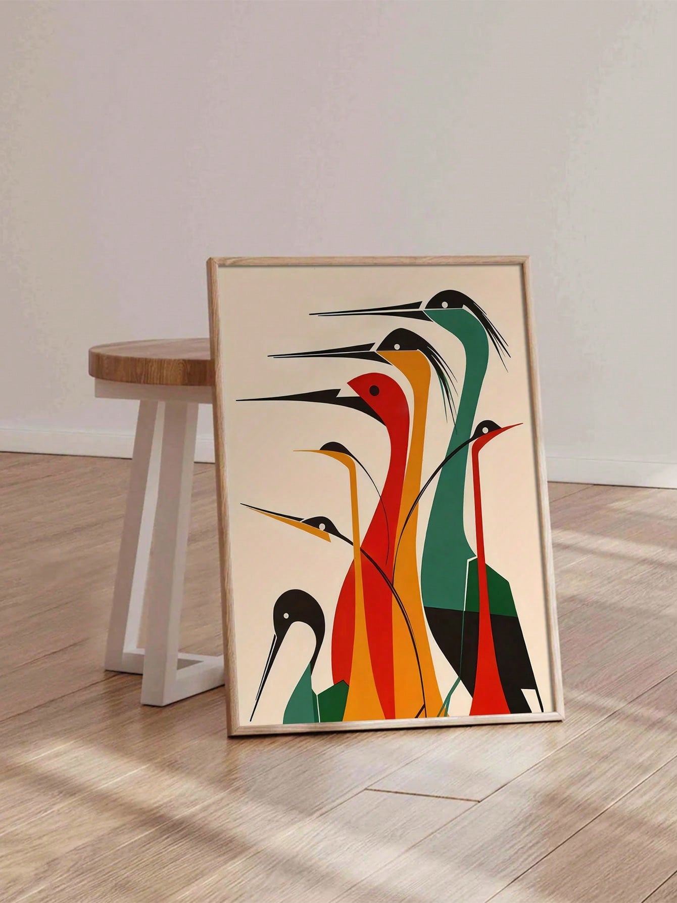 Add a touch of color and style to your home or office with our Vibrant Mid-Century Modern Bird Canvas Print. Featuring a beautiful and colorful Art Deco design, this print is sure to bring life and personality to any space. Made with high-quality materials, it is a durable and eye-catching addition to any wall.