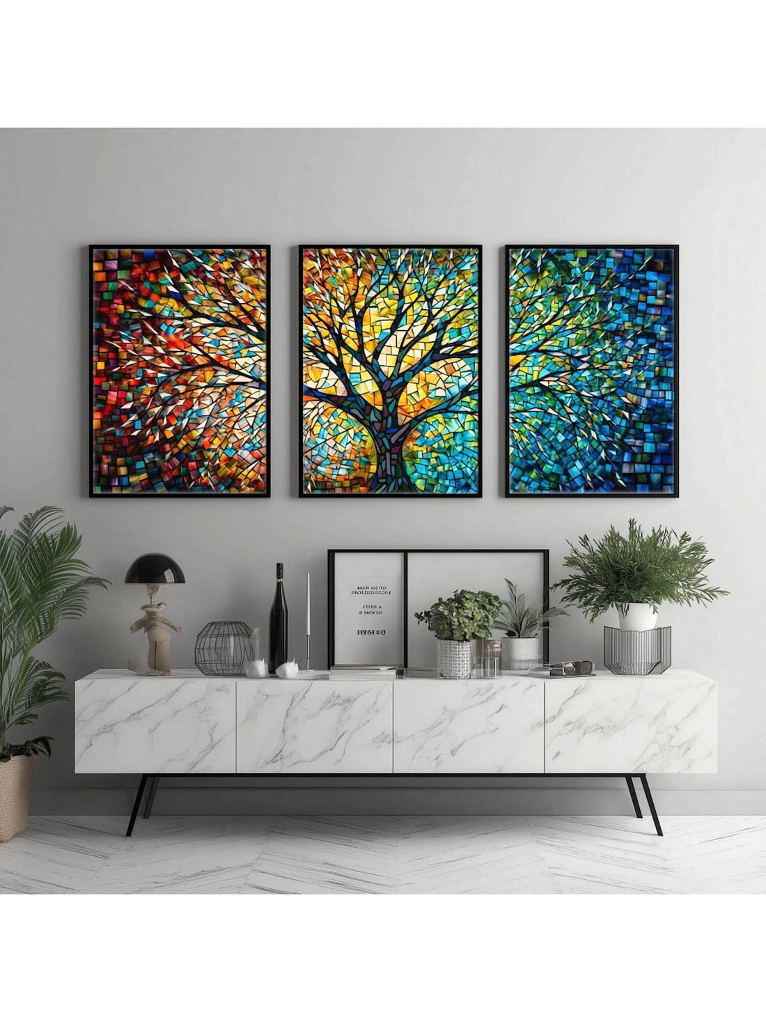 Bring a contemporary touch to your living or workspace with this Vibrant Mosaic Tree Wall Art. Featuring an abstract geometric design, this canvas poster blends bold colors and sharp lines to create a striking focal point. Ideal for modern interiors, it adds both energy and sophistication, enhancing any room with artistic flair while maintaining a clean, professional look. Durable and easy to hang, it offers a lasting decorative solution for home or office environments.
