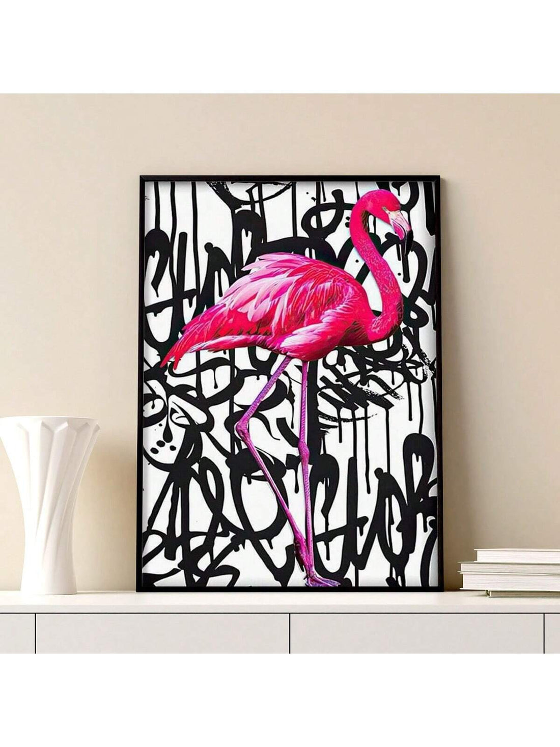 Add a touch of modern abstract charm to your home or office with our Vibrant Pink Flamingo Framed Wall Art. The bold and vibrant colors of the flamingo will bring a stylish and playful accent to any space. Made with high-quality materials, this framed art piece is sure to brighten up your surroundings.
