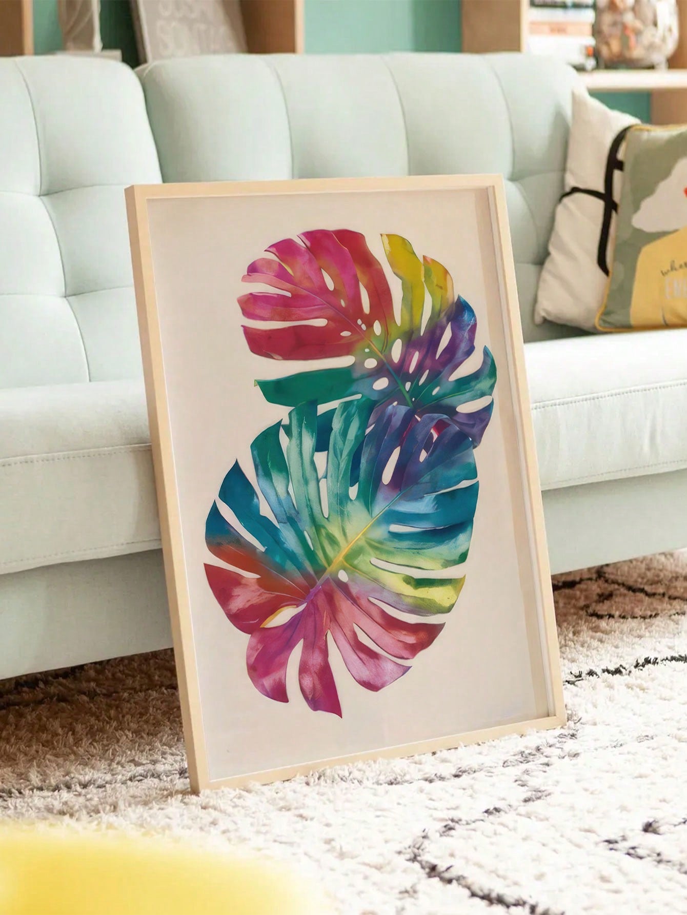 Elevate your living space with this Vibrant Rainbow Tropical Monstera Leaves Canvas Art. Featuring a dynamic blend of bold colors and tropical motifs, this piece adds a sophisticated yet lively touch to bedrooms and living rooms. Crafted for durability and visual impact, it enhances any décor with a modern, expert-curated aesthetic that brings nature’s vibrancy indoors.
