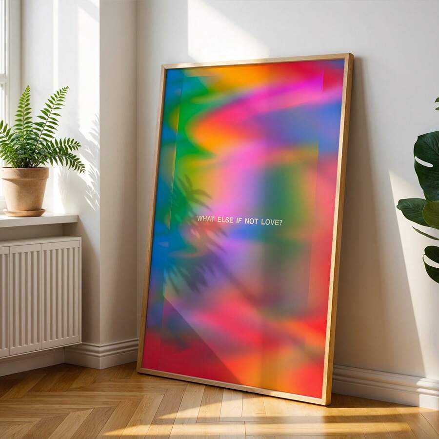 Bring warmth and inspiration to any space with this vibrant retro quote wall art. Featuring the uplifting message "If Not Love, What Else Can It Be?" in eye-catching colors, this piece combines nostalgic design with modern appeal. Crafted on premium canvas with waterproof properties, it's built to last and maintain its vivid colors over time.&nbsp;