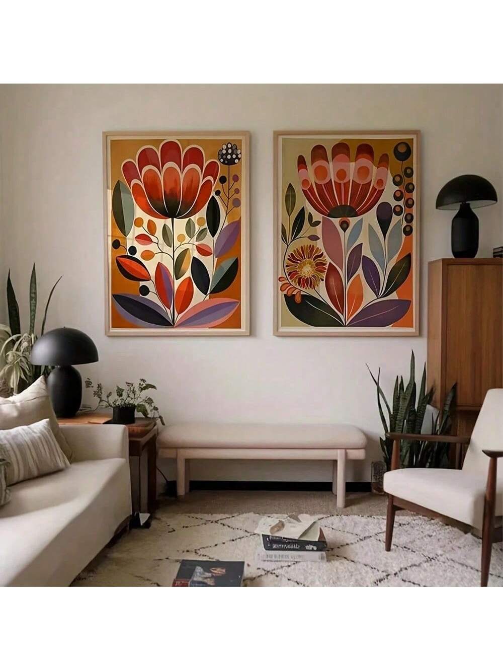Elevate your modern living space with this Vibrant Scandinavian Abstract Canvas Art Set. Featuring bold color-blocked botanical designs, each piece brings a sophisticated blend of nature-inspired forms and contemporary minimalism. Crafted to complement clean lines and neutral palettes, this set adds a dynamic yet harmonious focal point to any room, enhancing both aesthetic appeal and ambiance with expert precision.