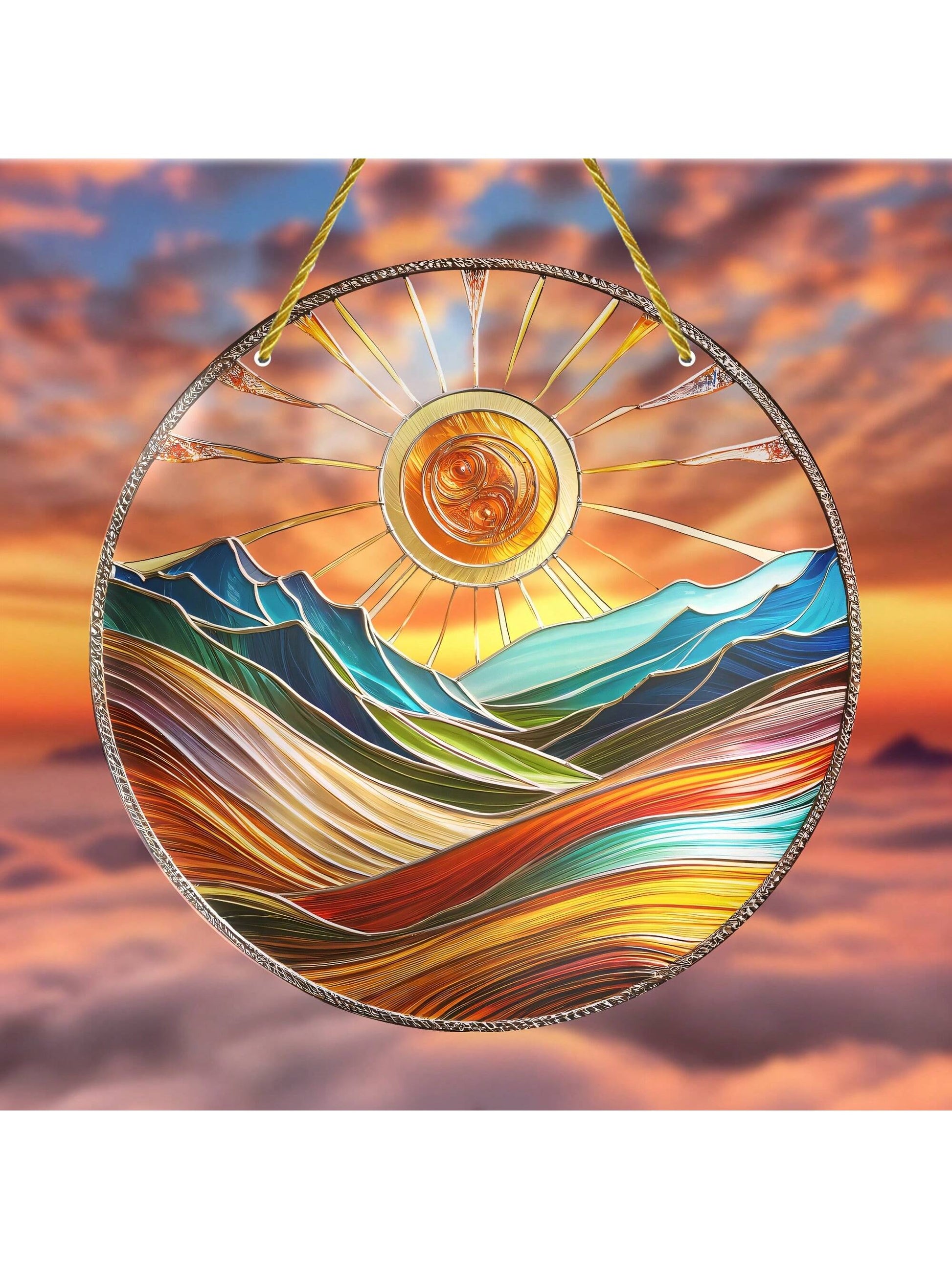 Upgrade your home and garden with the Vibrant Sun Decor Suncatcher. This eye-catching piece adds the perfect touch of color and light to any space. Featuring expert craftsmanship and quality materials, it makes a thoughtful and unique gift for any occasion. Bring a touch of vibrancy to your life with this stunning suncatcher.
