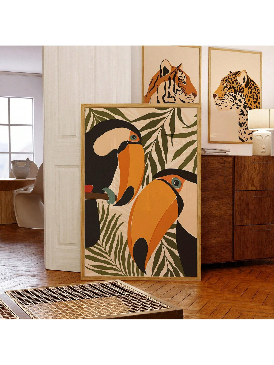 Bring an exotic touch to your living space with this Vibrant Tropical Toucan Wall Art. Featuring a stunning, colorful depiction of a toucan amidst lush jungle foliage, this canvas print adds a sophisticated yet lively atmosphere to any room. Ideal for both home and dorm decor, it enhances your environment with a bold statement of tropical beauty and style. Crafted to ensure vivid colors and lasting quality, this art piece transforms your space into a refreshing retreat.
