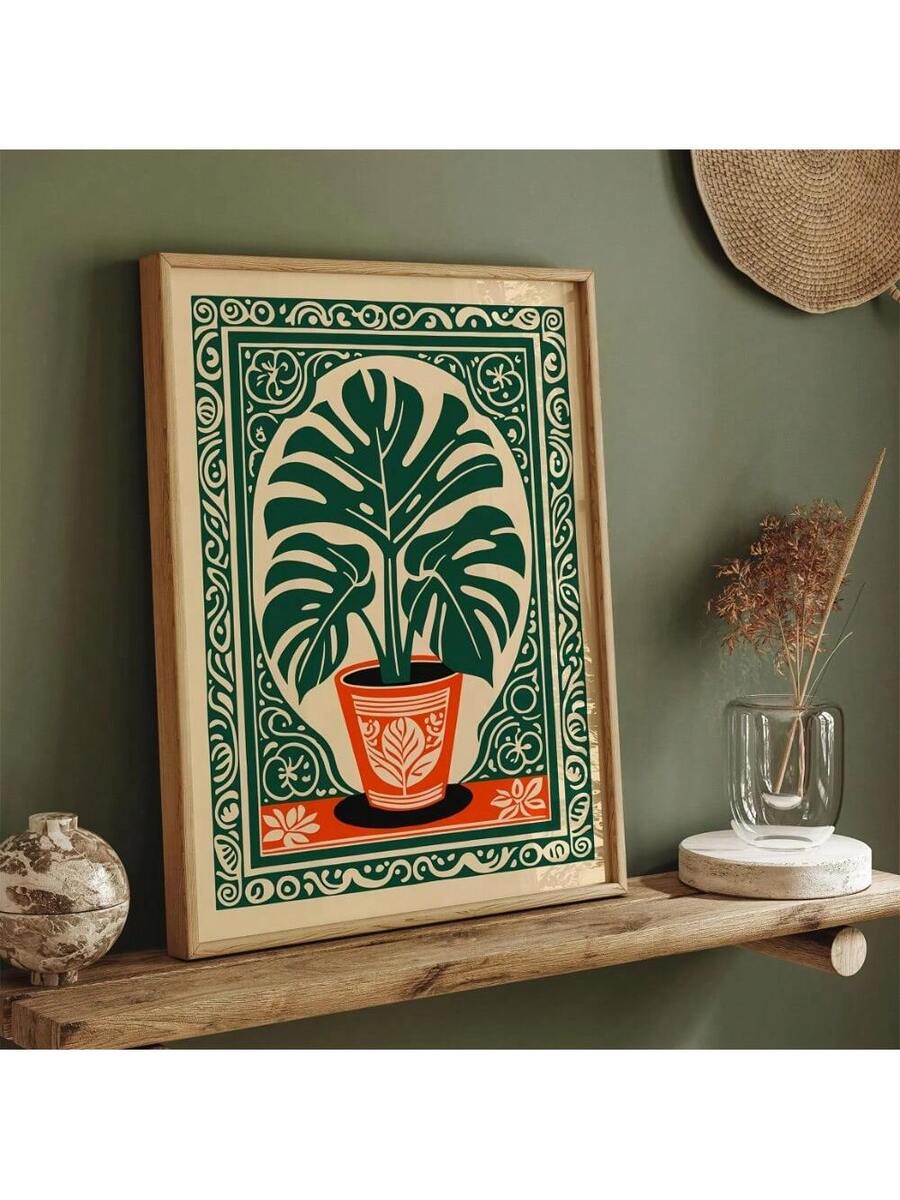 Transform your space with this stunning bohemian botanical wall art print. Featuring vibrant tropical plants in rich, multicolor hues, this canvas piece brings natural beauty and boho charm to any room. Available in both framed and unframed options, it's crafted on durable, waterproof canvas that maintains its vivid colors for years. Perfect for dining rooms, bedrooms, or living spaces seeking an artistic, nature-inspired accent. The graphic botanical design adds visual interest while complementing modern a