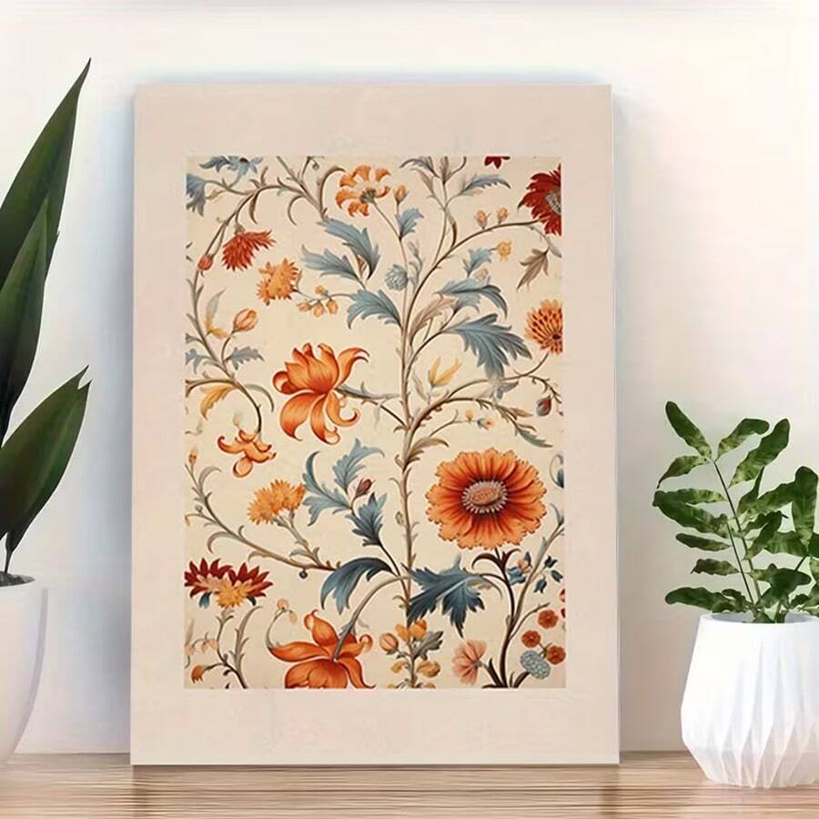 Transform your space with this stunning vintage floral canvas art. Featuring vibrant botanical and animal patterns in soothing beige tones, this boho-inspired piece brings warmth and character to any room. The waterproof canvas ensures durability and easy maintenance, making it perfect for living rooms, bedrooms, or dining areas.