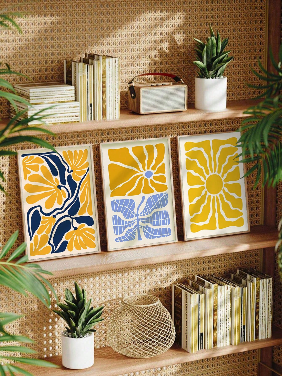 This vibrant yellow wavy floral canvas art brings a modern, minimalist touch to your living room or office decor. Its bold color and elegant design add a touch of liveliness to any space. Made with high-quality canvas, this art piece is durable and long-lasting. Elevate your space with this unique and eye-catching addition.