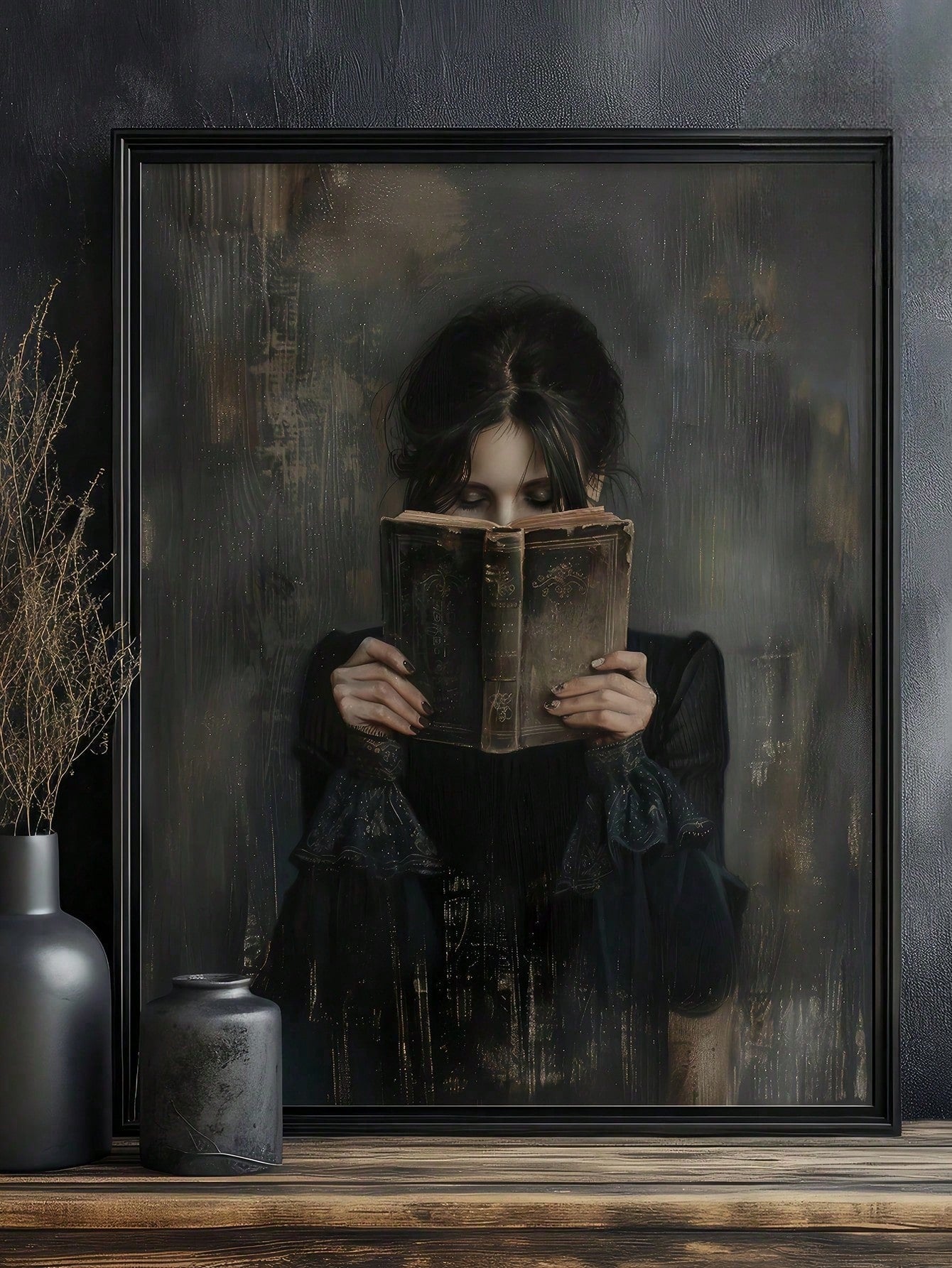 Elevate your space with this striking Victorian Woman Reading canvas, a sophisticated addition to any dark academia aesthetic. Featuring a meticulously rendered portrait of a woman immersed in literature, this piece captures the romance and intellectual allure of classic scholarly environments. The rich, moody tones and period-authentic styling make it an ideal choice for book enthusiasts, students, and collectors who appreciate timeless elegance. Whether displayed in a library, study, or bedroom, this canv