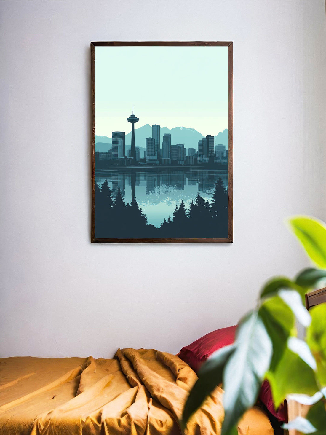 Update your living room, sofa backdrop or bedside decoration with this stunning vintage blue city canvas poster. With its detailed design and high-quality canvas material, this wall art is the perfect addition to your home decor. No frame needed, making it easy to hang and enjoy.