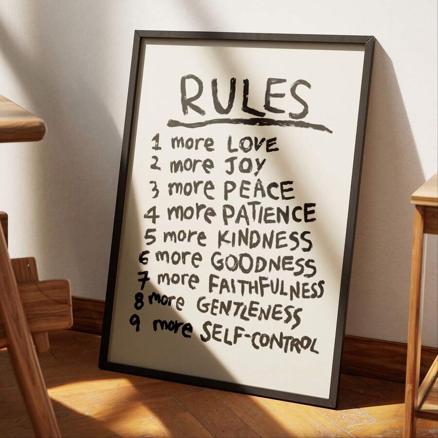 Vintage-Inspired Galatians 5:22 Christian Bible Verse Canvas Poster