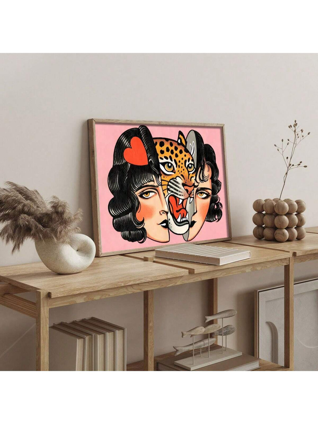 This vintage-inspired 'Love Is Evil' tiger canvas art poster is a unique, frameless wall decor piece that will add a touch of style to any space. Made with high-quality materials, this modern poster features a bold tiger design and the phrase 'Love Is Evil,' making it the perfect addition to any room looking for a statement piece.
