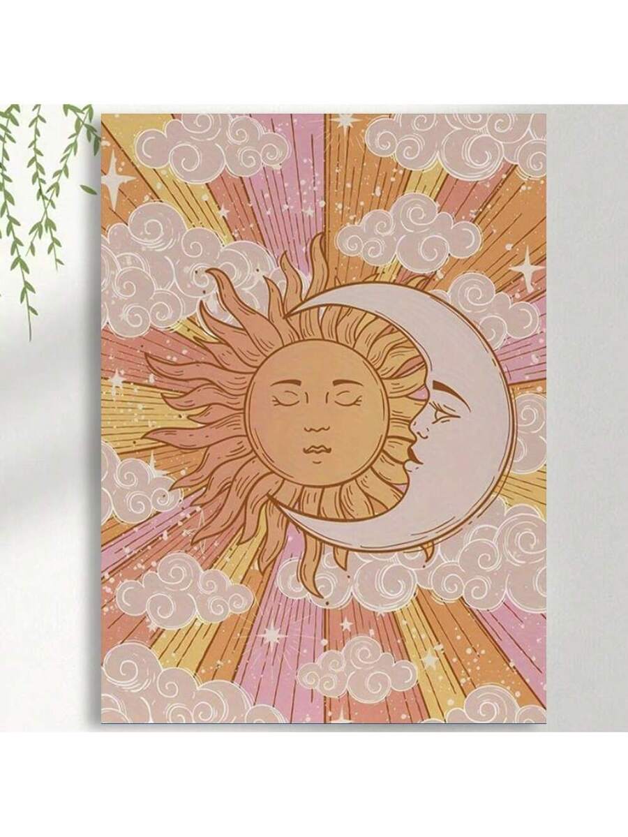 Elevate your home decor with our Vintage 70s Celestial Framed Canvas Poster. Featuring a beautiful Sun and Moon Goddess design, this wall art adds a touch of magic to any room. Its high-quality canvas and elegant frame make it a durable and stylish addition to your witchy aesthetic.