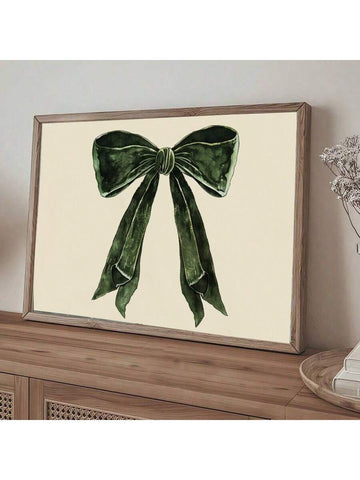 Add a touch of vintage charm to your space with our beautiful canvas art featuring a dark green bow. Perfect for creating a girly aesthetic, this wall decor adds style and personality. Made with high quality materials, it's a must-have for any vintage lover.