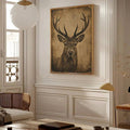 Rustic deer autumn woodland canvas wall art