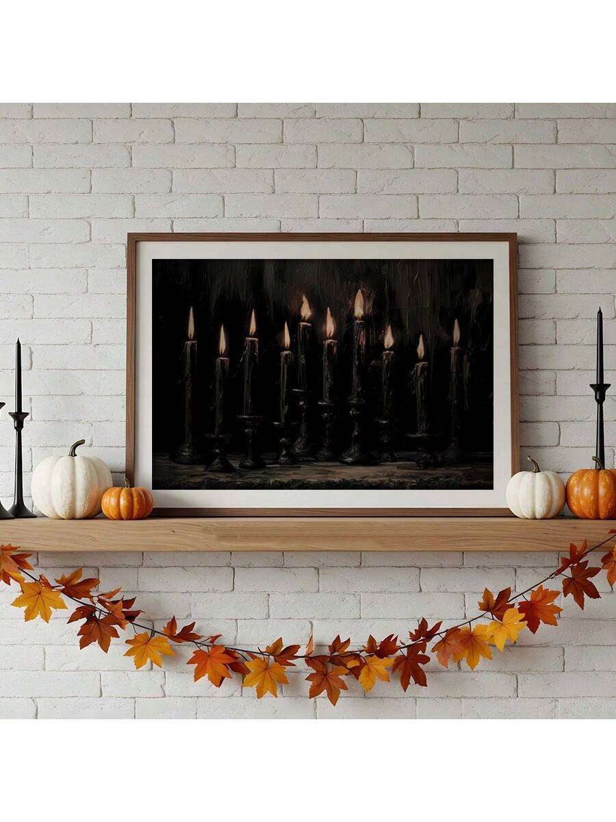 Elevate your space with this Vintage Black Candles Halloween Canvas Art, designed to bring a moody, dark aesthetic to any home or office. Featuring timeless black candle imagery, this piece adds a sophisticated yet eerie ambiance perfect for seasonal decor or year-round gothic style. Crafted on high-quality canvas, it ensures durability and vivid detail, making it a striking focal point that complements both classic and contemporary interiors. Ideal for those seeking to infuse their environment with subtle 
