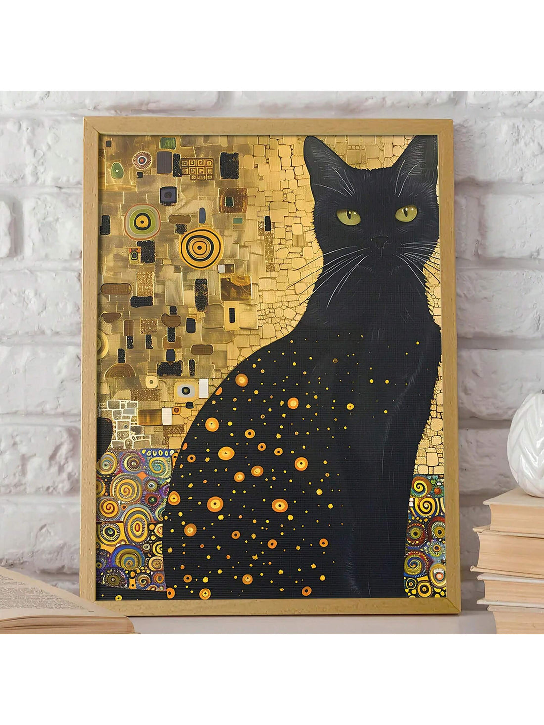 Elevate your space with this Vintage Black Cat Canvas Poster, featuring striking green eyes set against an abstract gold and black background. Perfectly suited for home, office, or bedroom decor, this artwork adds a sophisticated and mysterious touch. Crafted to complement a variety of interior styles, it brings both elegance and intrigue to any room.