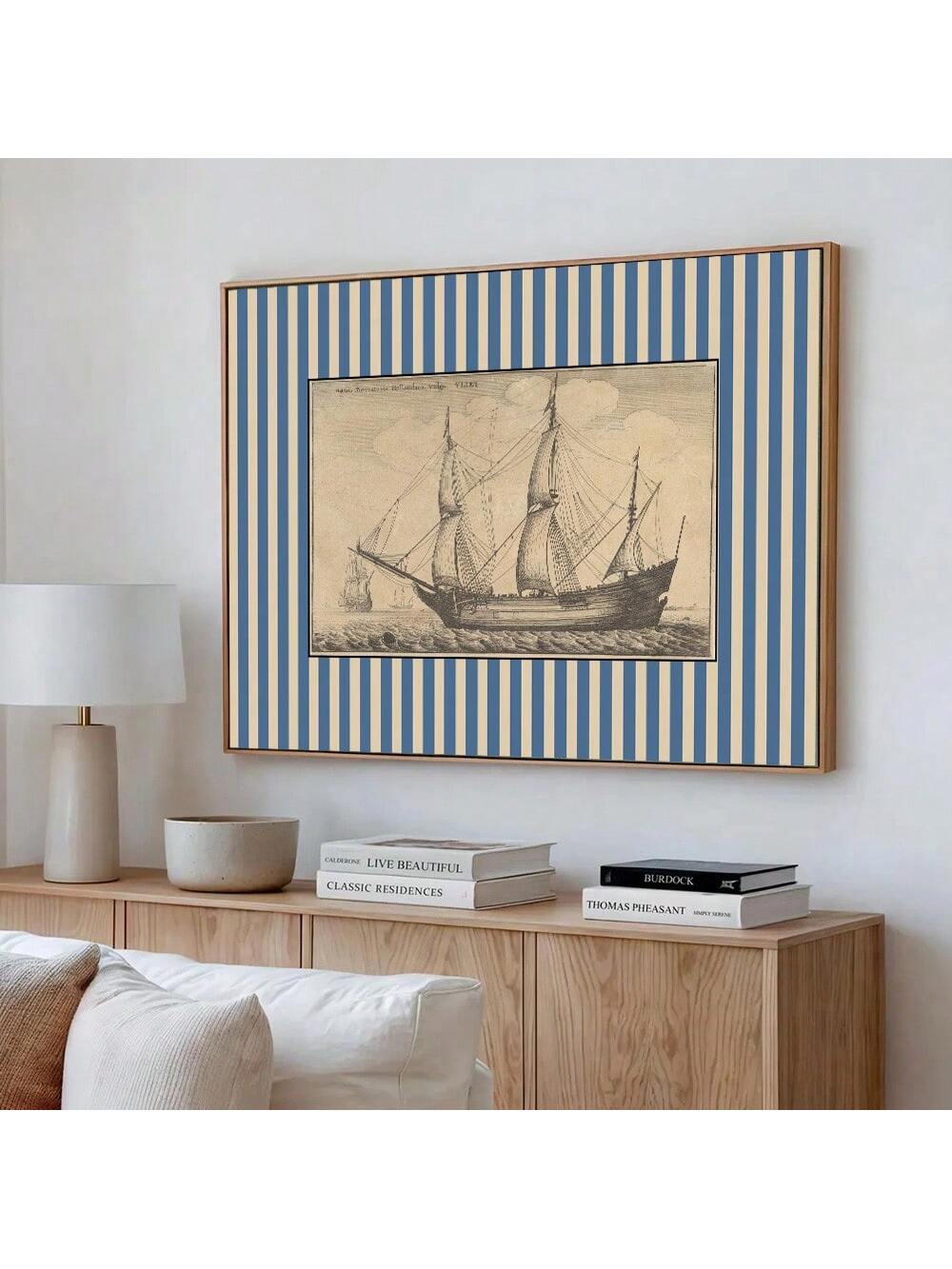 Add a timeless nautical charm to any space with this Vintage Blue Striped Antique Boat Wall Art Poster. Crafted on high-quality canvas, this print features a classic boat design with soothing blue stripes, making it an ideal decorative piece for kids' rooms, nurseries, or coastal-inspired home interiors. Its subtle vintage aesthetic complements a variety of décor styles, enhancing ambiance without overwhelming the space. Durable and easy to hang, this artwork brings both character and tranquility wherever i