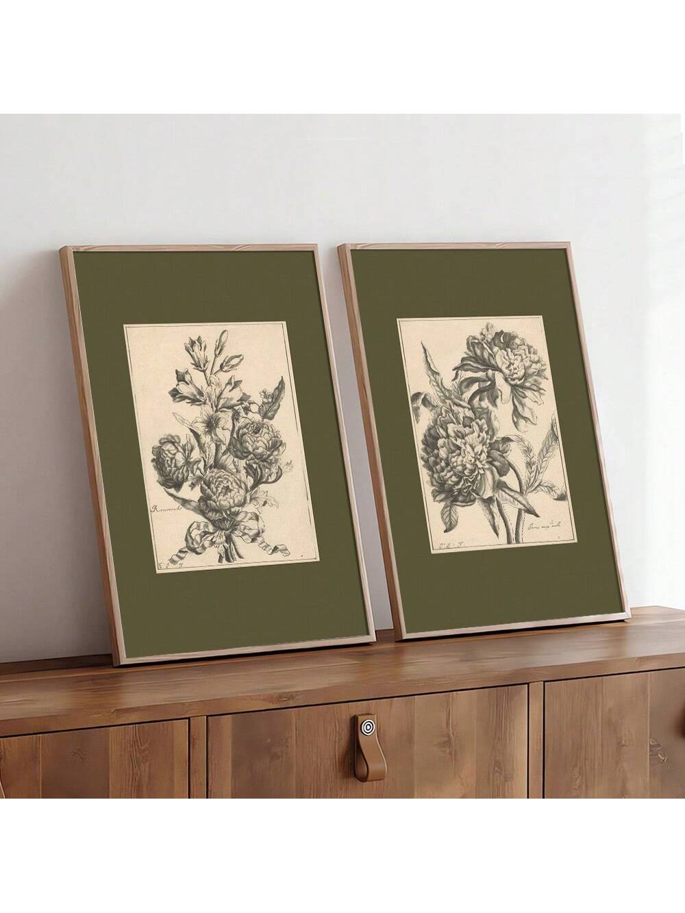 Transform your living space with this sophisticated set of 2 unframed vintage botanical green sketch canvas prints. These meticulously rendered botanical illustrations combine classical artistry with contemporary appeal, making them ideal for modern interiors. The delicate green sketches provide a subtle yet distinctive accent that complements various design aesthetics while adding a touch of natural elegance to any room.
