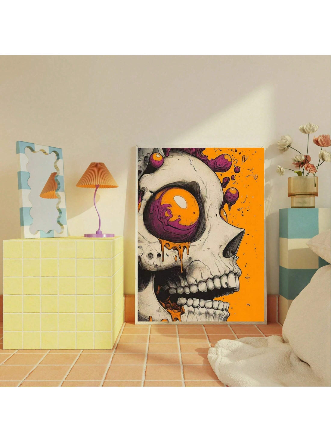 Embrace a unique blend of vintage botanical art and gothic dark academia with this minimalist canvas print. Featuring a detailed skeleton skull intertwined with delicate botanical elements, this poster adds a sophisticated, thought-provoking touch to any home decor. Perfect for those who appreciate art that combines natural history with a moody, intellectual aesthetic. Its clean design ensures it complements a variety of interior styles while serving as a striking focal point. Ideal for creating an atmosphe